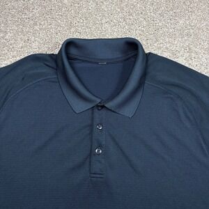 Lululemon Metal Vent Tech Polo Shirt Mens XXL Navy Blue Short Sleeve Athletic